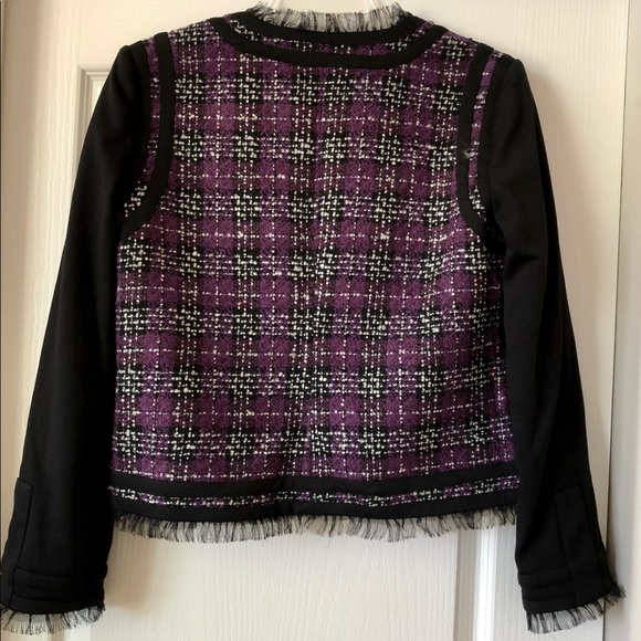Purple, black and white checkered blazer jacket - Picture 2 of 9